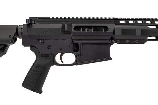 The Anderson RF85 AM10 7.62x51 caliber rifle features a Magpul lower parts kit and MOE pistol grip